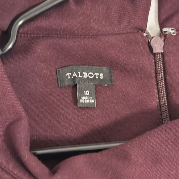 Talbots Cowl Neck Ponte Knit Midi Dress Scuba Stretchy Womens 10 Plum Career - Picture 7 of 12